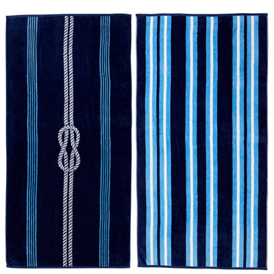 100% Cotton Jacquard Printed 2 Pack Beach Towels