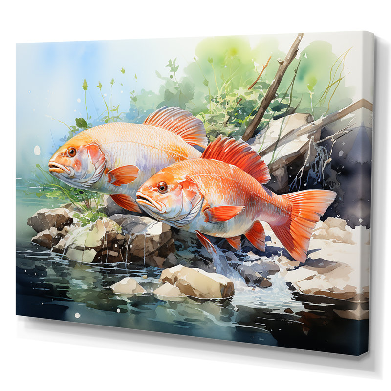 «Fishing Dreams I» sur toile, Toile tendue, 24" H x 32" W