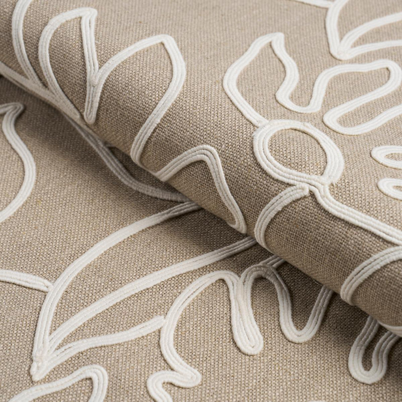 Lola Embroidery Fabric, Flax