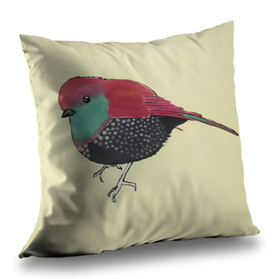 Little purple bird illustration - Bedroom Feathers throw pillow