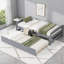 Lit plateforme simple en pin massif gris froid avec lit gigogne pour invités de nuit et petites chambres de style simple