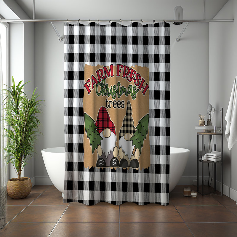 Jocell Plaid Shower Curtain, 83" H x 70" W