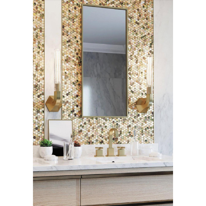 Seashell Penny Round Mosaic Wall & Floor Tile