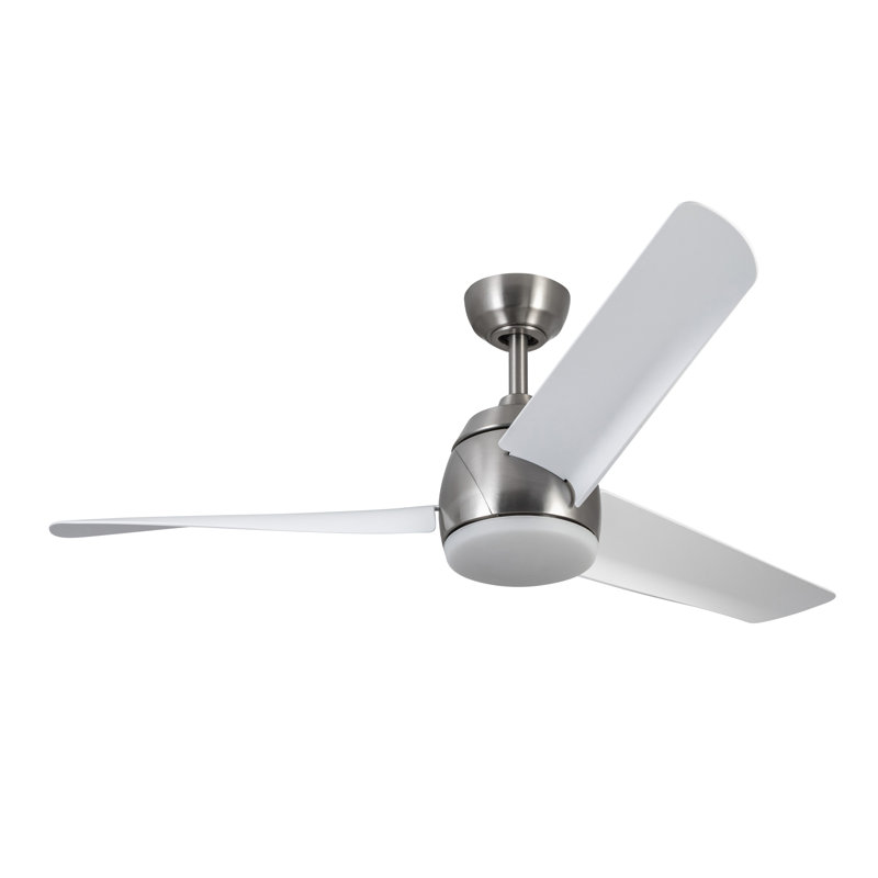 Thalia Smart LED Downrod Ceiling Fan, White, Brushed Nickel