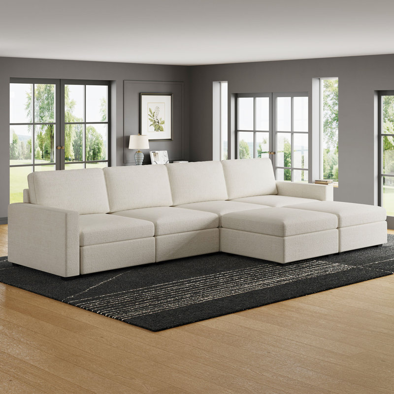 Canapé modulaire en U, Chenille beige