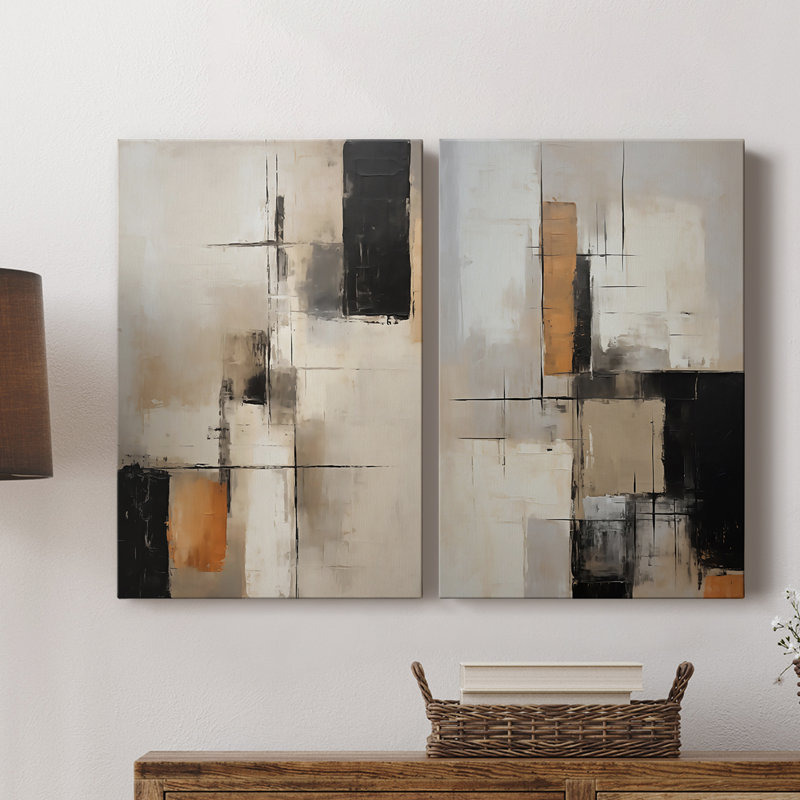 ABSTRACT Series CCCCLXIV - Toile tendue avec châssis de qualité supérieure - Prêt à être accroché, H 48 po x l 64 po