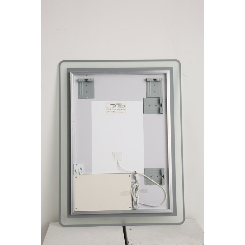 Miroir de salle de bain 36 po x 36 po avec DEL - brouillard, intensité variable cuivre de 5 mm - argent pour magnifier la coiffeuse murale brume à intensité variable, verre de 0,2 po
