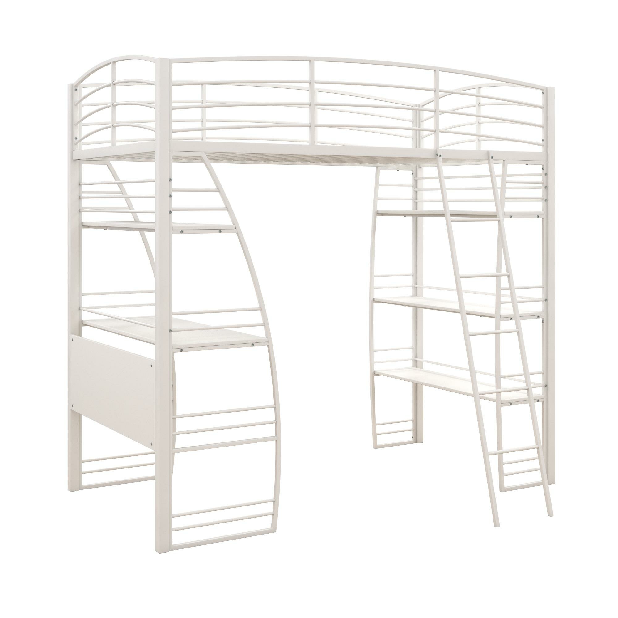 Isabelle & Max™ Agastya Twin Metal Loft Bed With Bookcase By Isabelle 