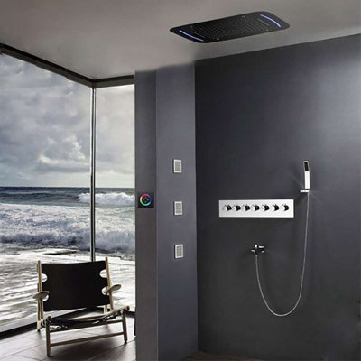 Riviera Oil Rubbed Bronze 360 LED Shower System Adjustable Body Jets, Elegant Finish