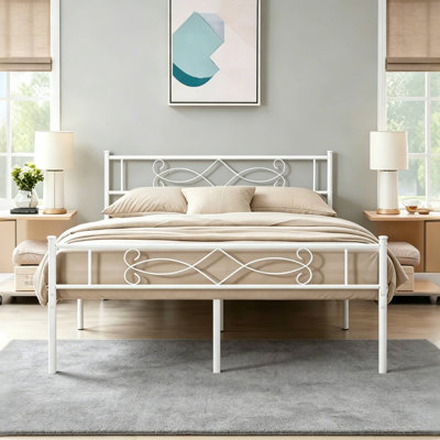 Twin Bed Frame Metal Platform Bed Frame with Headboard & Footboard,  Mattress Foundation ,No Box Spring Needed