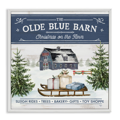 «Christmas On Farm Expression On Wood» par Mollie B., impression