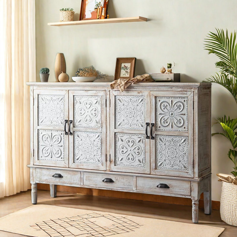 Retro Solid Wood Accent Cabinets