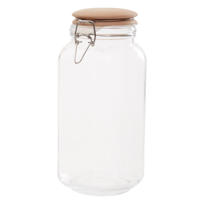 Glass Jar, Clear/Brown, 27cm H x 11cm W x 11cm D