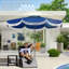 Parasols et accessoires avec parasol de 9 po, métal et espace extérieur et polyester bleu marine