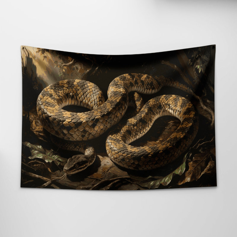 Tapisserie murale Wildlife Gaboon Viper, 68 po x 80 po