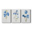 «Blue Blossom Botanical I», ensemble de 3 toiles tendues-1899148146