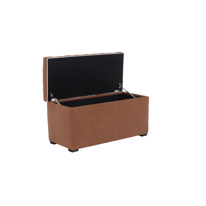 Angela Channel Tufted Storage Bench, Red