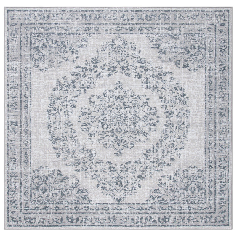Mahendra Performance Machine Washable Oriental Rug, Square 6'7"