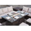 Ensemble de conversation en osier / rotin pour 8 personnes avec coussins Allene