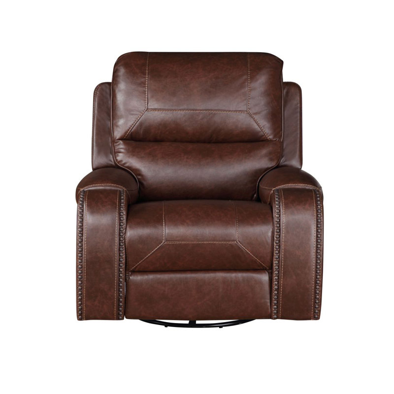 Chaise rembourrée Sotaro de 39,09 po, Simili cuir brun foncé