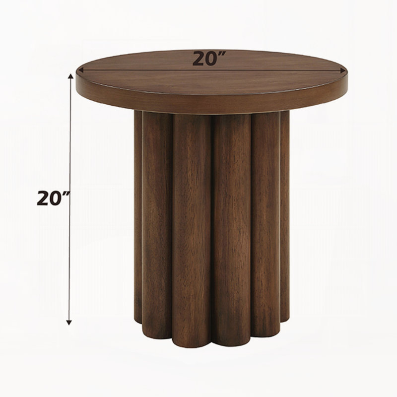 Table de bout ronde brune