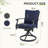 Maynard 2-Piece Metal Patio Swivel Chairs With Blue Cushions-122588602