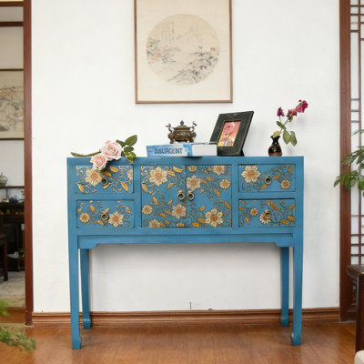 Neo-Chinese Solid Wood Entryway Cabinet