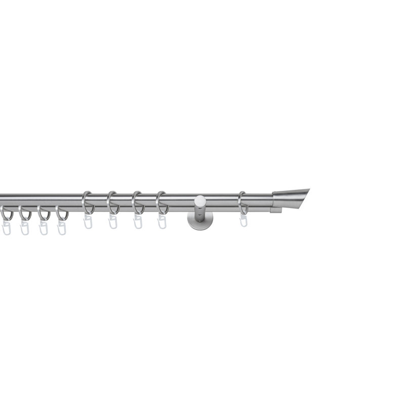 Curtain rod made to measure 20mm, 2cm H x 280cm W x 12cm D, Stainless Steel