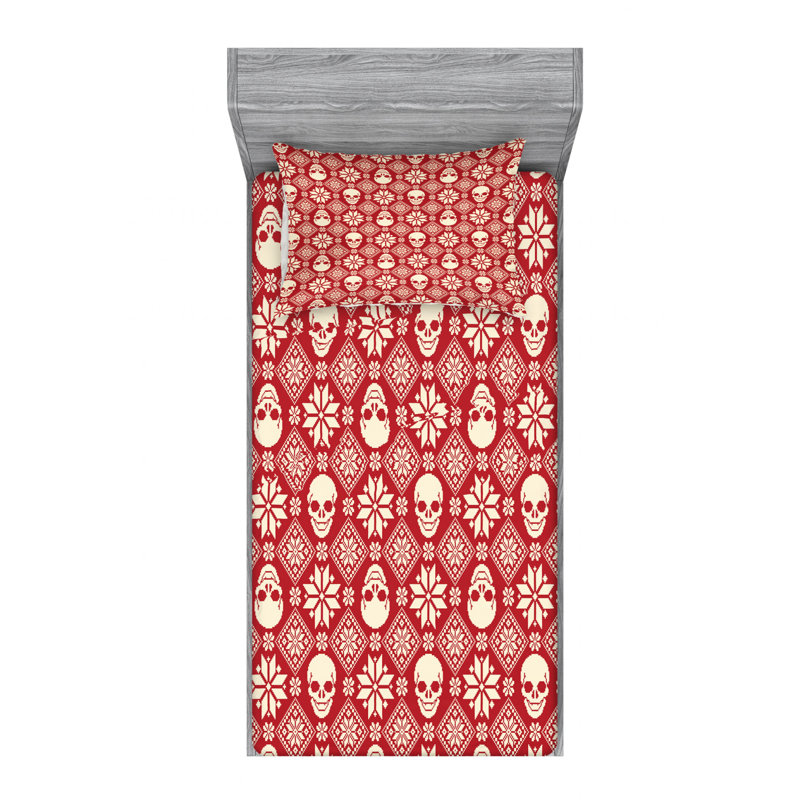 Nordic Microfiber Geometric Sheet Set, Twin XL Sheet Set + Fitted Sheet + 1 Pillowcase