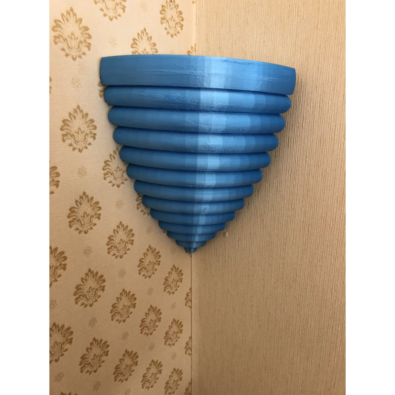 Reith Triangle Plastic / Acrylic Floating Shelf, Blue, 15cm H x 10cm W x 7cm D