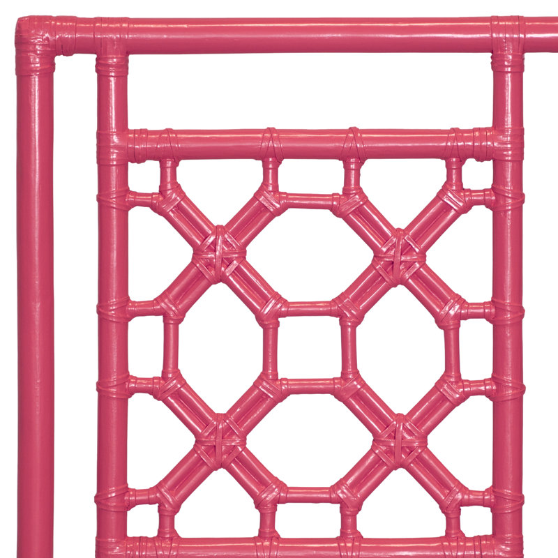 Lit plateforme à dossier en treillis, Simple, Rose vif