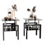 Ensemble de 2, table basse moderne en verre trempé, table de bout, table carrée pour le salon, table de bout-1009964917-1009964905