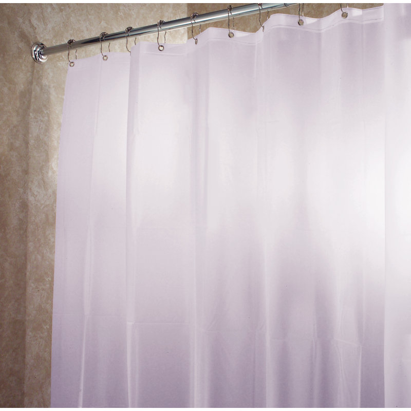 Rideau de douche simple en vinyle Siewert, Gris / lavande