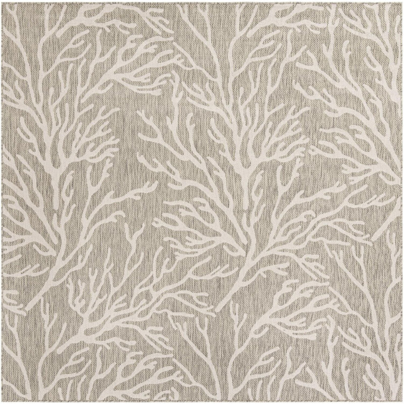 Tapis contemporain gris Azilynn, Carré 7 pi 10 po