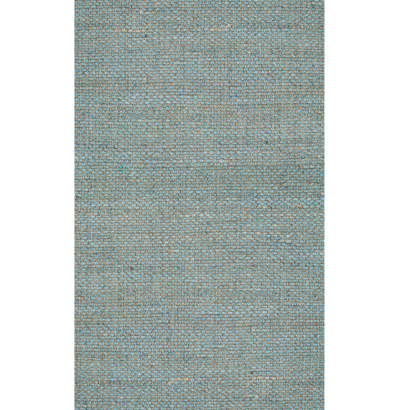 Tapis bleu en jute / sisal tressé Laverton, Rectangle 5 pi x 8 pi