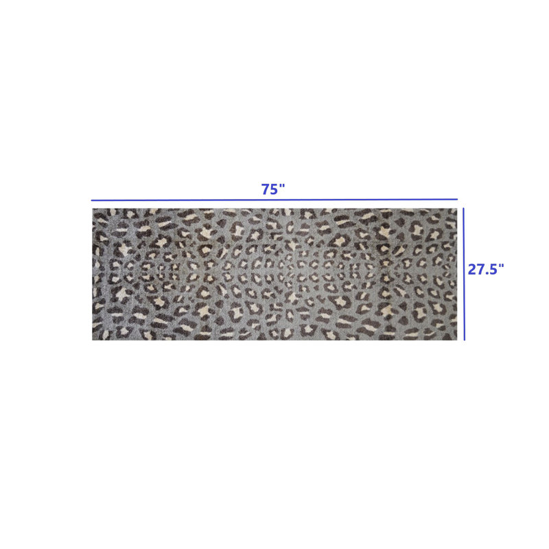 Tapis chocolat / brun / taupe Quinneshia, Tapis de couloir 2 pi 4 po x 6 pi 3 po