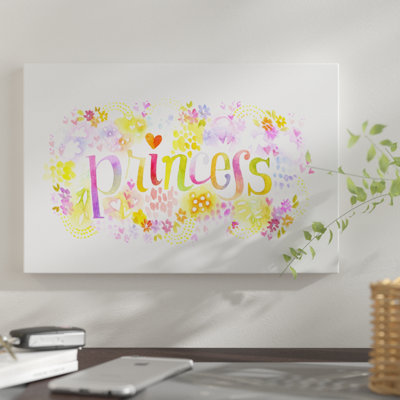 « princess nickname », art textuel sur toile tendue