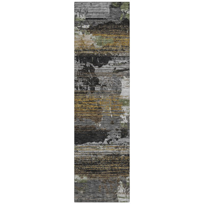 Machine Washable Indoor/Outdoor Chantille ACN2646 Abstract Rug