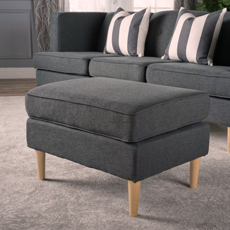 Repose-pieds Babbett, Polyester gris foncé