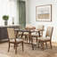 Ensemble de salle à manger rectangulaire en bois 6 pièces avec chaises rembourrées et banc de couleur brune pour les espaces de cuisine et de salle à manger