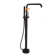 Single Handle Floor Mounted Freestanding Tub Filler with Brass Two-Function Handshower and Diverter