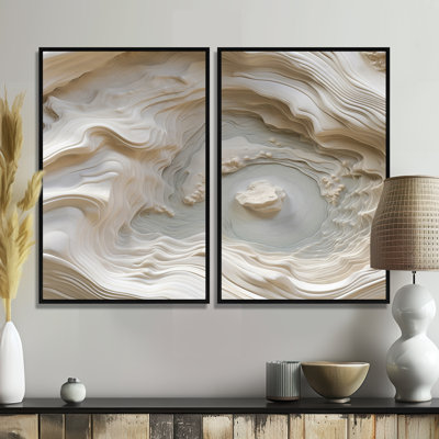 Cream Spiral Nebula II - Abstract Spirals Large Wall Art