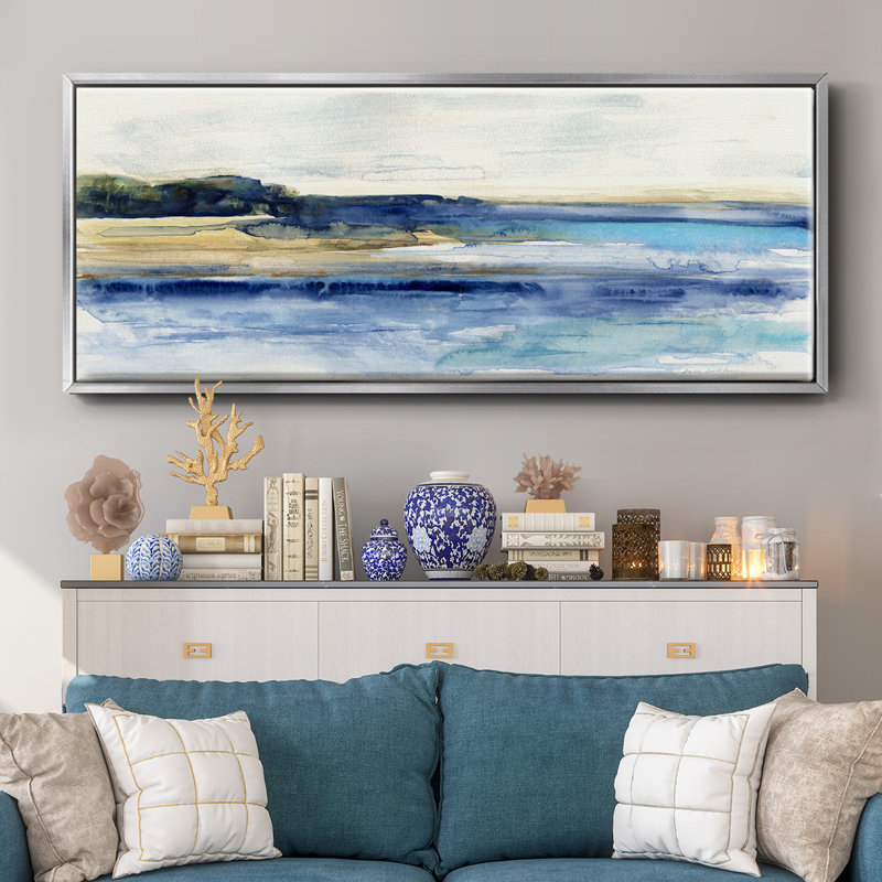 Indigo Bay- Framed Canvas, 24" H x 60" W