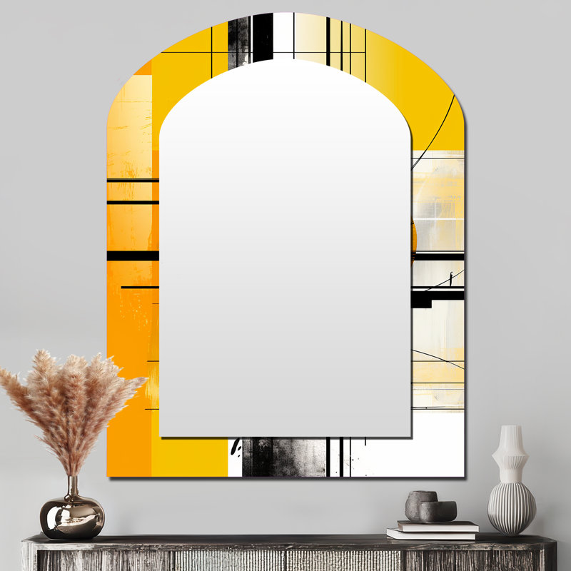 Miroir mural arqué jaune II, 43 po x 33 po