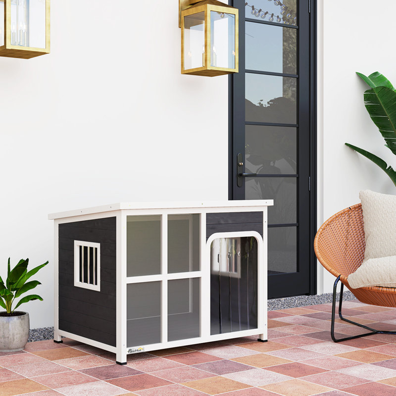 Solid Wood Dog House, 83cm H x 103cm W x 77cm D