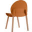 4 chaises d'intérieur tropicales orange avec des pieds en chêne rouge et un siège en polypropylène, une construction résistante aux égratignures, un grain de bois naturel massif, des joints renforcés pour un soutien lourd, des coussins souples de protection du sol,-872743219