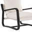 Fauteuil demi-tonneau confortable et élégant avec base en bois et similicuir