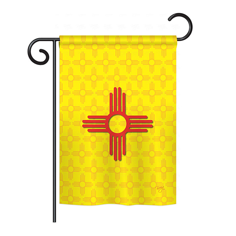 Drapeau de maison en polyester à 2 côtés US State, H 18,5 po x l 13 po, Nouveau-Mexique