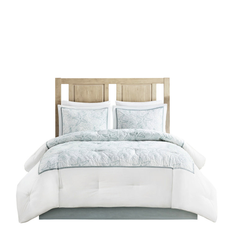 Édredon pour grand lit blanc - coton, broderie foncée, superbe look 200tc