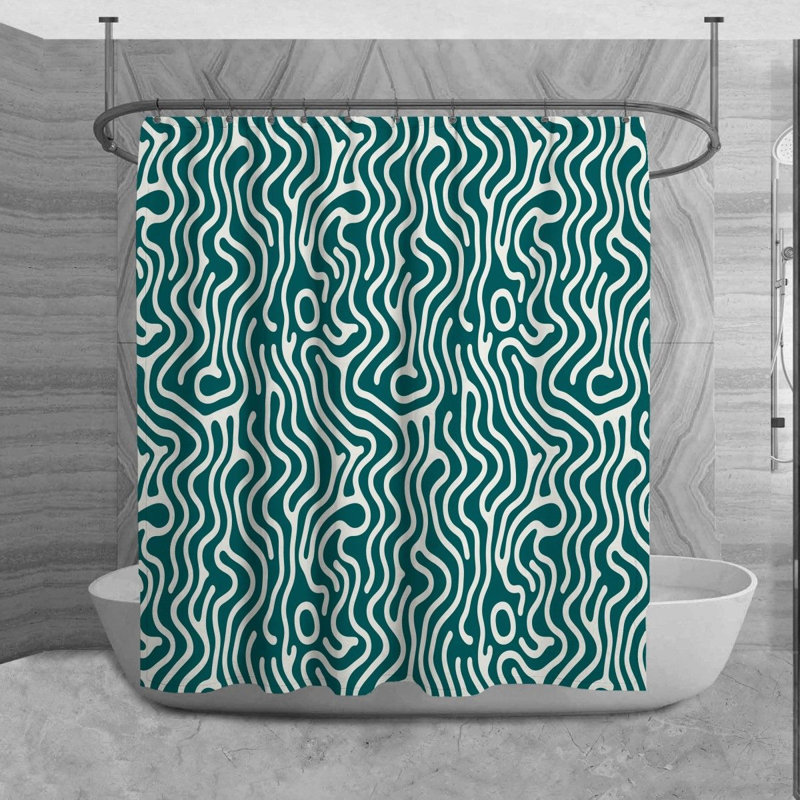 Tomek Abstract Shower Curtain, H 93 po x l 70 po